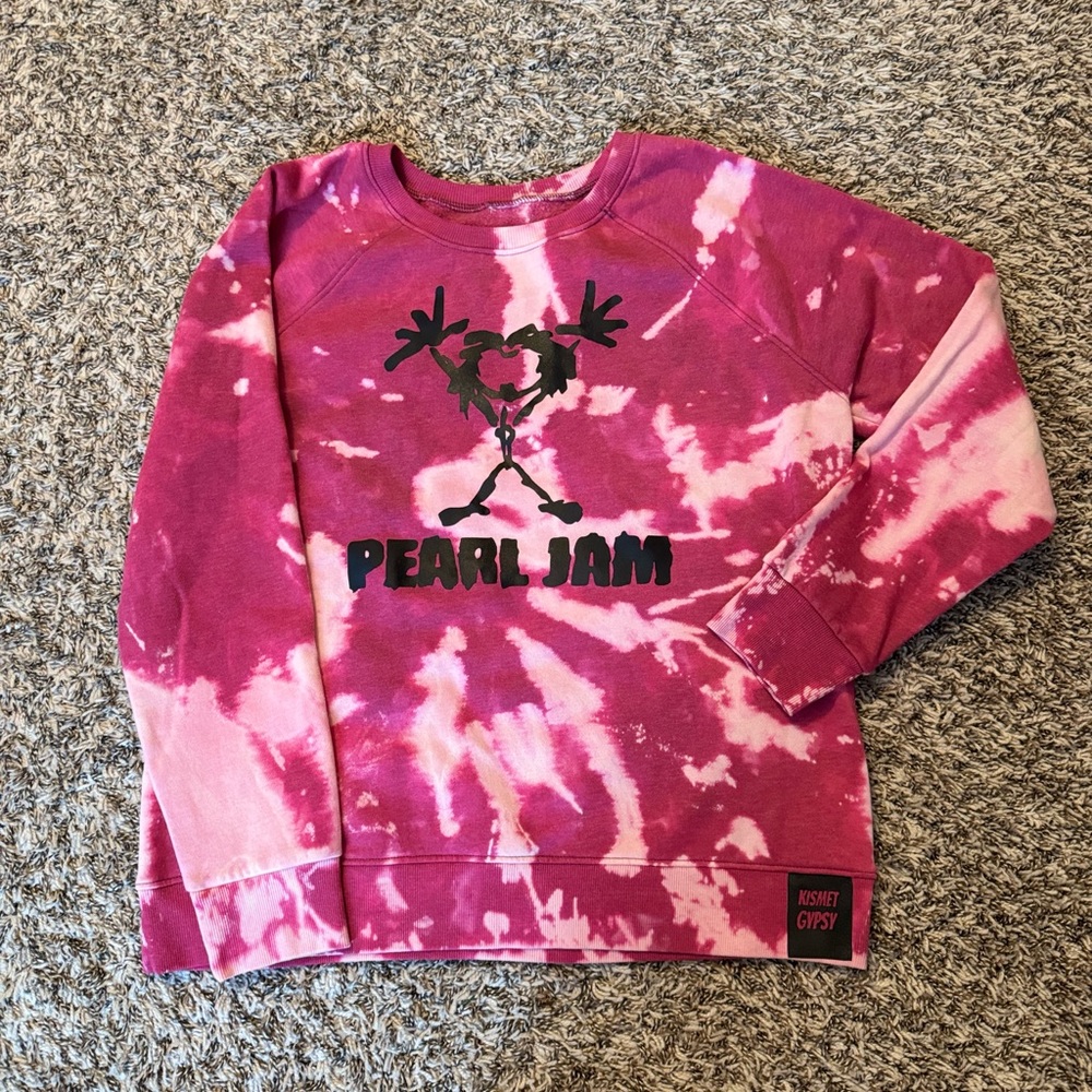 Pink Tie-Dye Sweatshirt with Crew Neck
